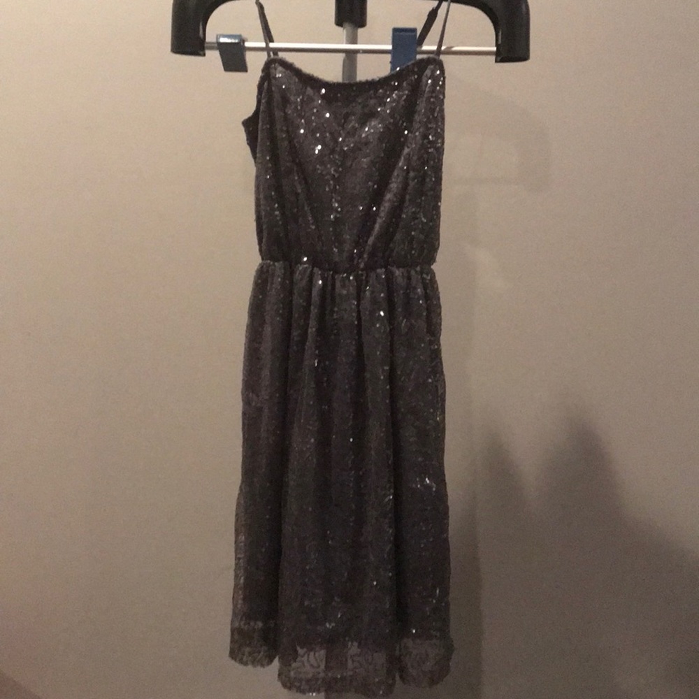 Sparkly gray sequin dress